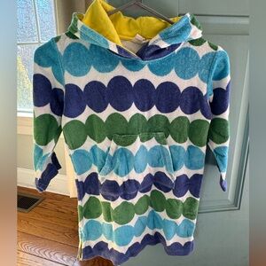 Boden Kids Hoodie with Blue, Green, and Yellow Stripes